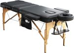 Luxton Home 3-Section Premium Memory Foam Massage Table with Rolling Carrying Travel Case - Easy Set Up - Foldable & Portable - Adjustable Height, Head Cradle, Hanging Arm Rest, & Side Storage Pocket - Image 8